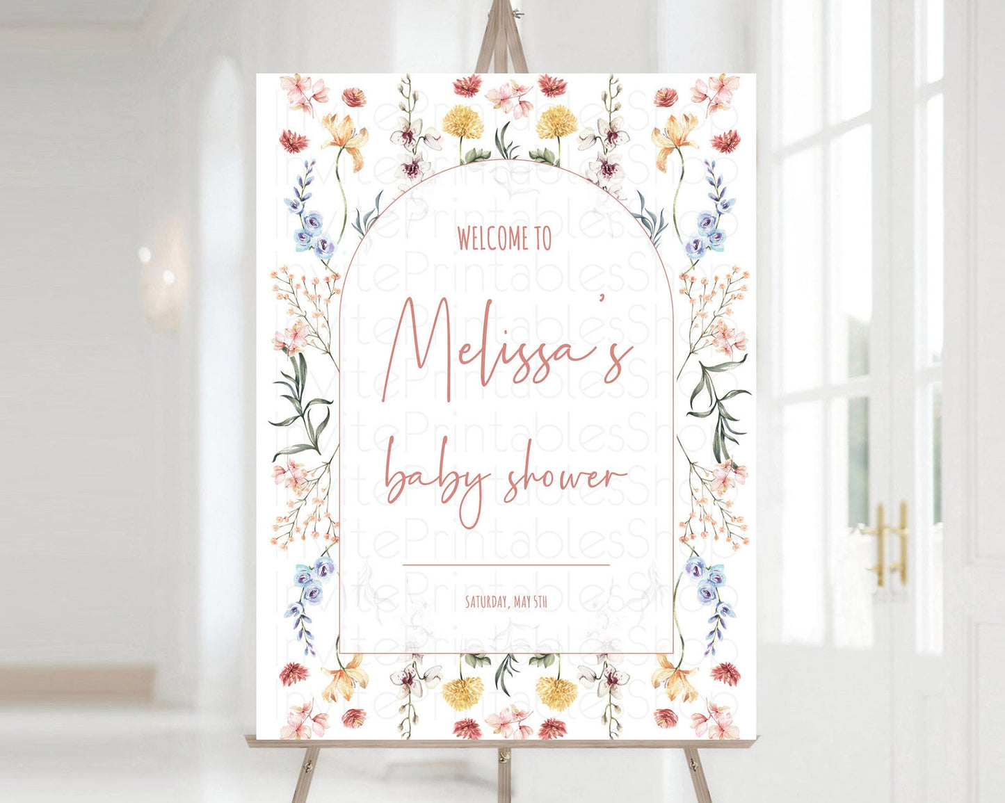 Secret Garden Baby Shower Welcome Sign Wildflower Welcome Board Pastel Flower Garden Welcome Poster Boho Wildflower Welcome Sign D10682