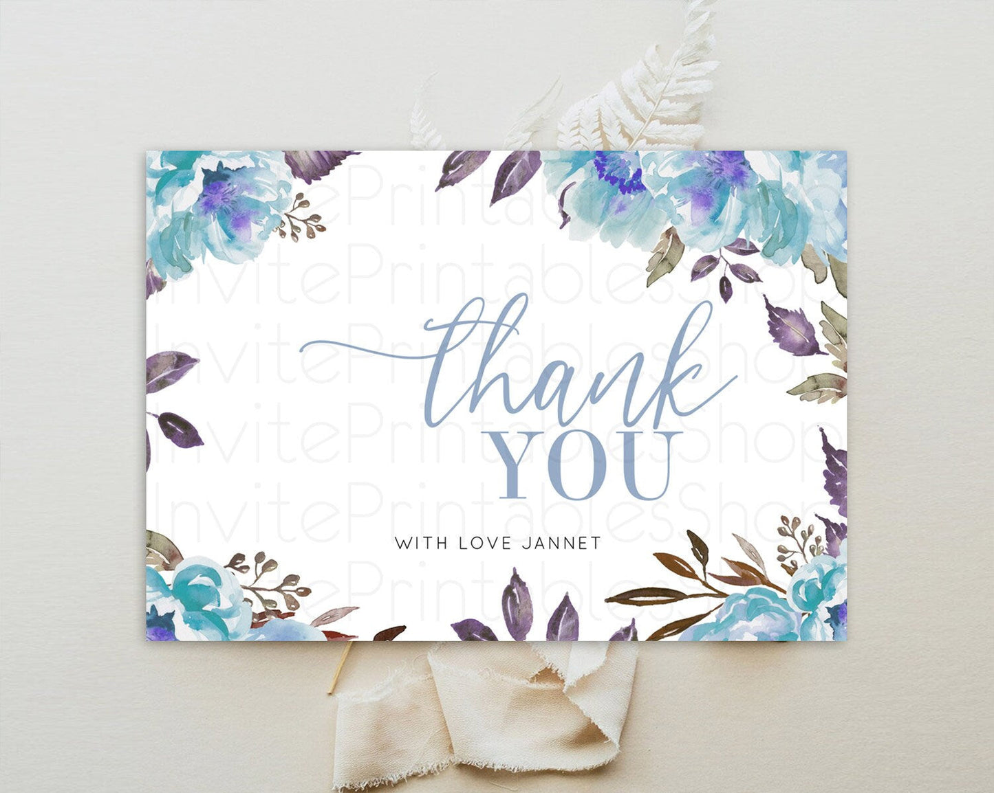 Secret Garden Thank You Wildflower Thank You Card Pastel Flower Garden Birthday Thank You Card Boho Floral Teacher Thank You Card D10730