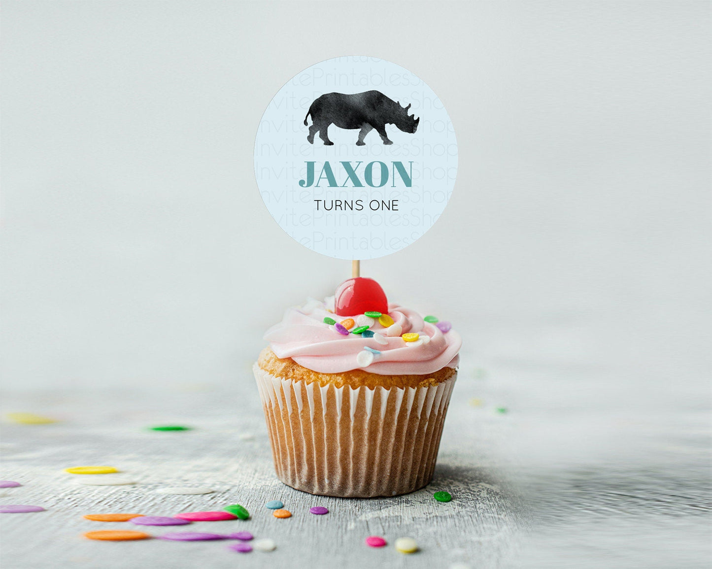 Rhino Cupcake Toppers Rhino Cupcake Rhino Take A Cupcake Toppers Rhino Safari Adventure Decor Zoo Party Rhino Palm Leaf Decor D10801