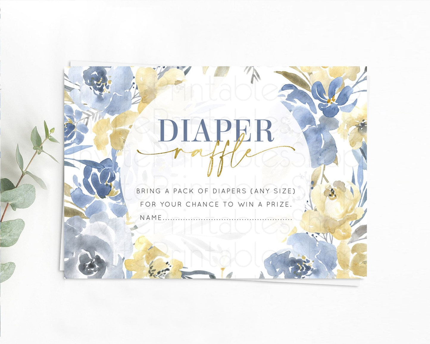 Secret Garden Diaper Raffle Card Boho Wildflower Diaper Raffle Insert Pastel Flower Garden Baby Shower Card Flower Raffle Game D10189