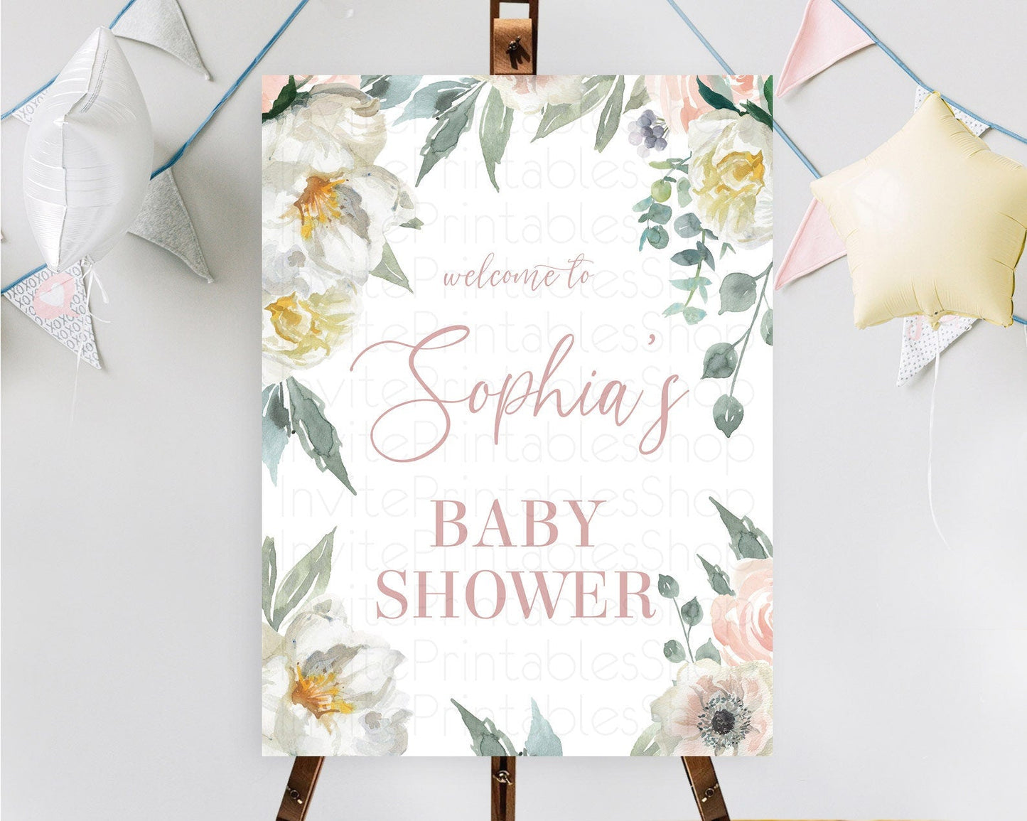 Secret Garden Baby Shower Welcome Sign Wildflower Welcome Board Pastel Flower Garden Welcome Poster Boho Wildflower Welcome Sign D10121