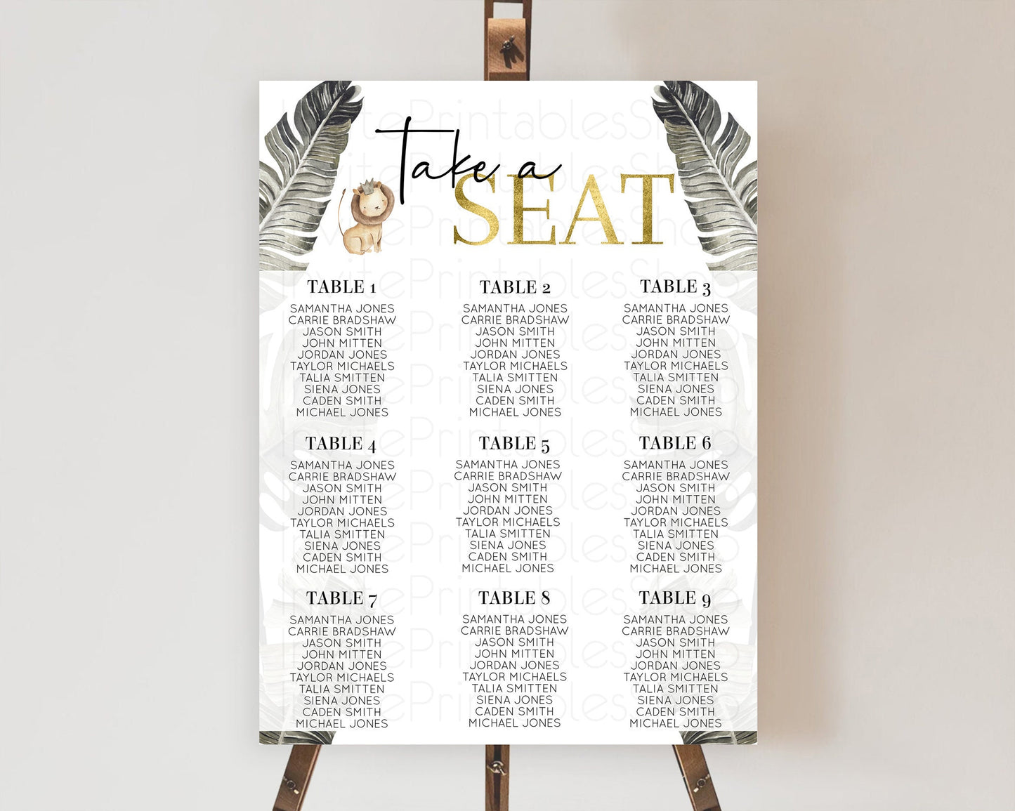 Lion Seating Chart Safari Lion Seating Chart Modern Lion Party Decor Safari Adventure Party Minimalist Lion Seating Sign Take A Seat D10599