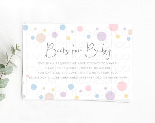 Editable Rainbow Books For Baby Card Pastel Sprinkles Book Insert Pastel Rai