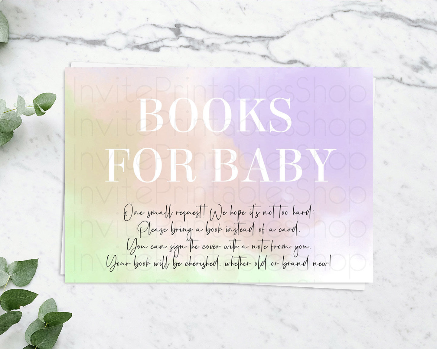 Pastel Books For Baby Card Pastel Rainbow Book Insert Colorful Ombre Watercolor Book Card Confetti Glitter Baby Book Poem Request D10371