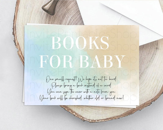 Editable Pastel Books For Baby Card Pastel Rainbow Book Insert Colorful Ombr