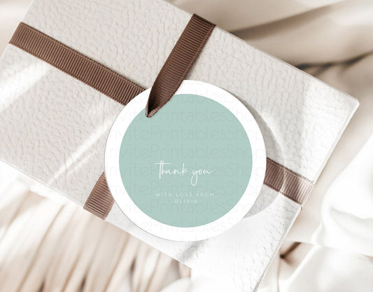 Editable Green Thank You Tags Pastel Green Thank You Gift Tags Green Favor T