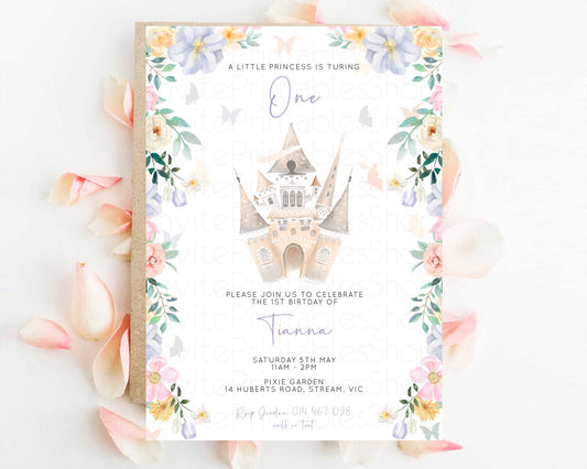 Editable Castle Birthday Invitation Princess Birthday invite Enchanted Garde
