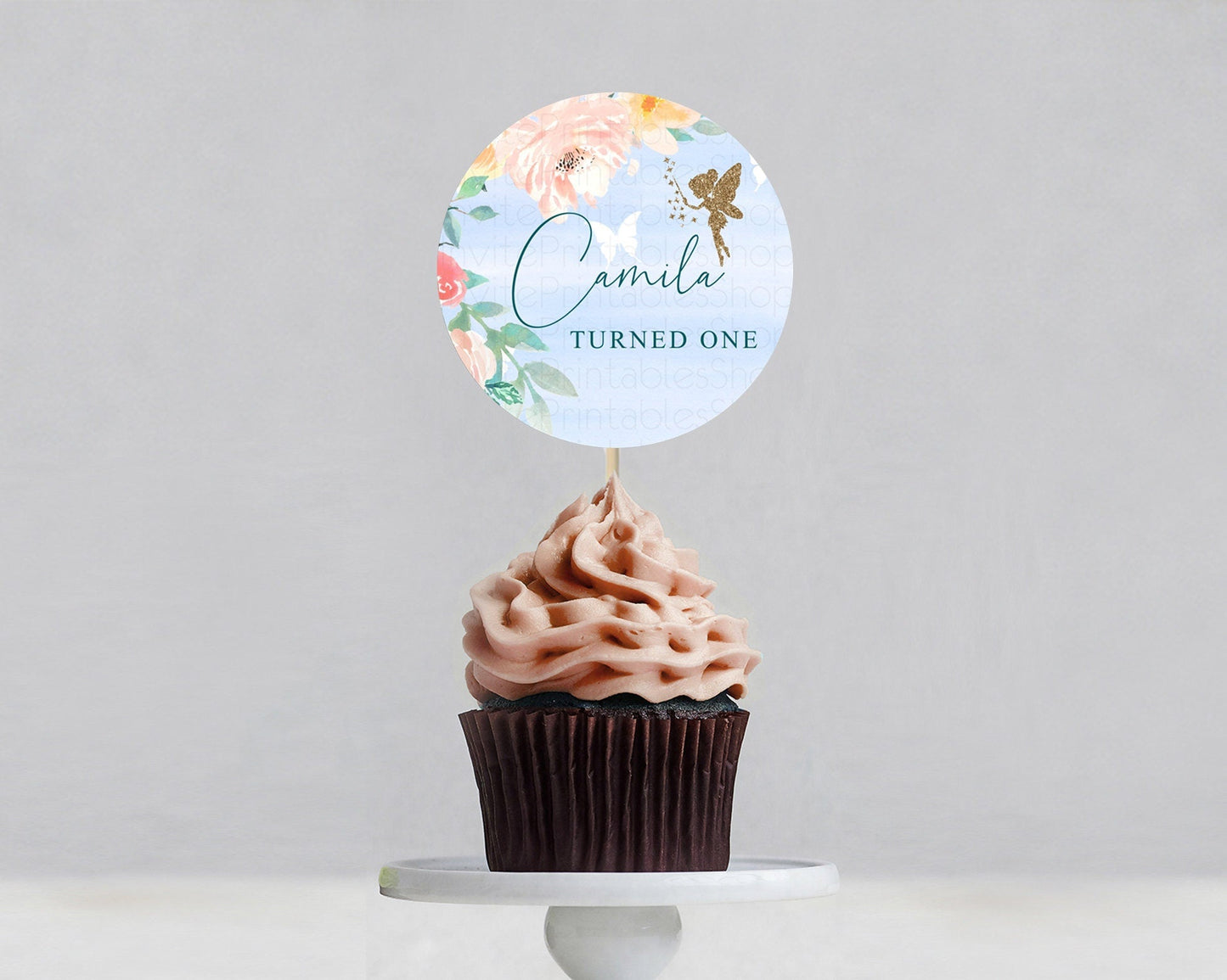 Fairy Cupcake Toppers Pastel Fairy Cupcake Toppers Fairy Floral Garden Cupcake Topper Enchanted Garden Floral Butterfly Party Decor D10794
