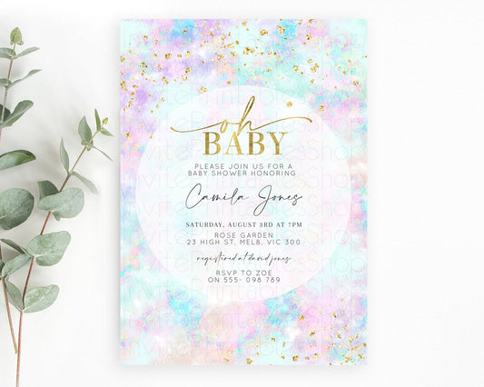 Editable Pastel Baby Shower Invitation Rainbow Baby Shower Invitation Colorf