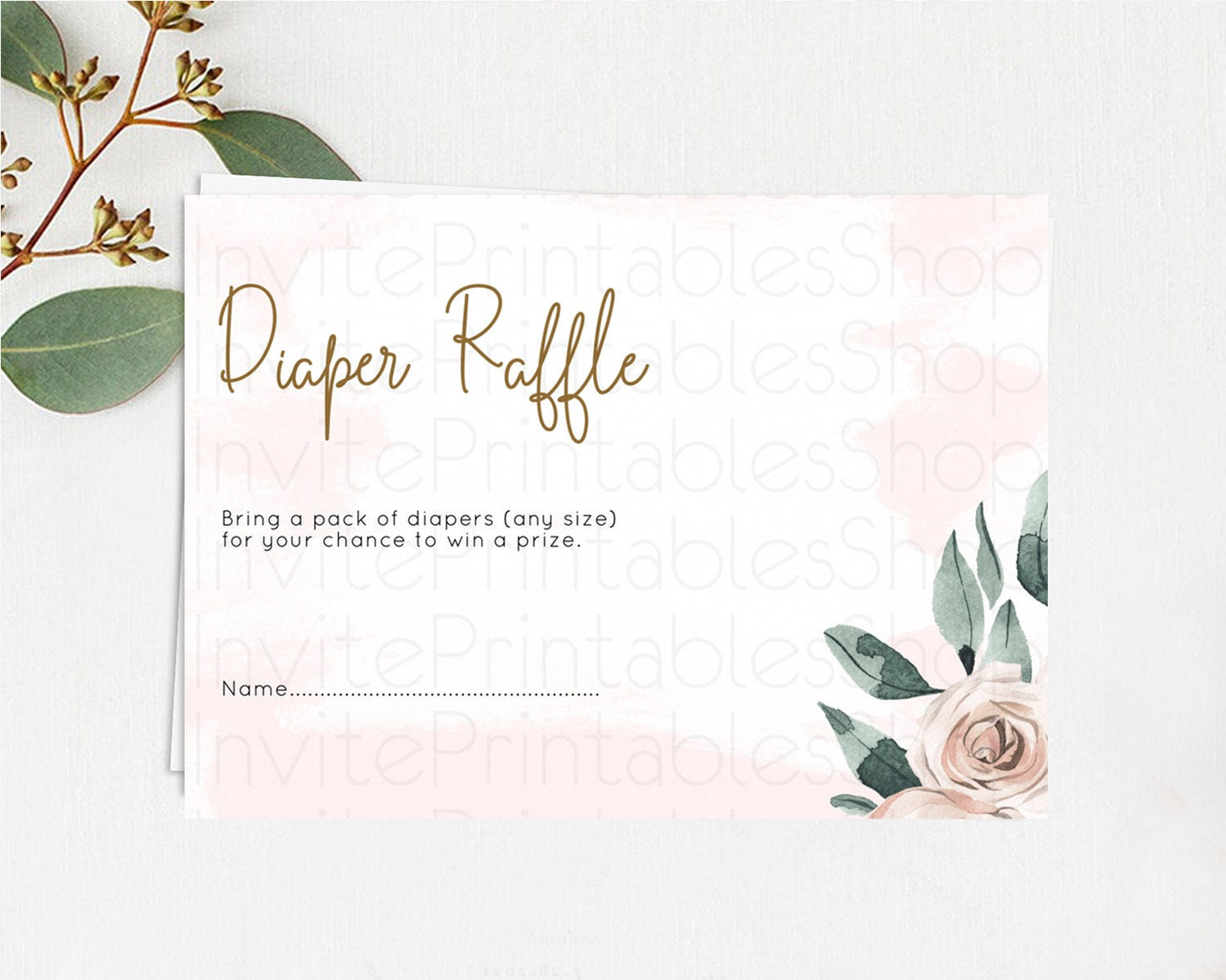 Tropical Diaper Raffle Card Tropical Diaper Raffle Insert Palm Leaf Diaper Ticket Fern Frangipani Floral White Orchid Raffle Game D11010