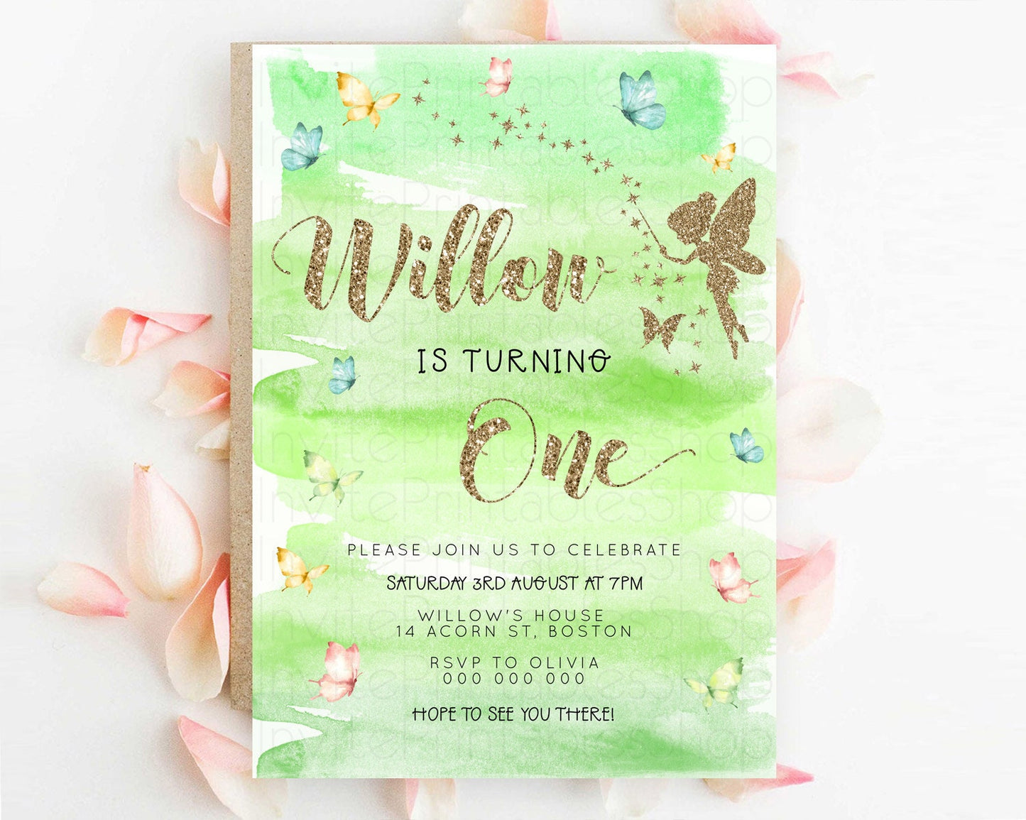 Editable Pastel Fairy Birthday Invitation Pastel Butterflies Fairy Birthday