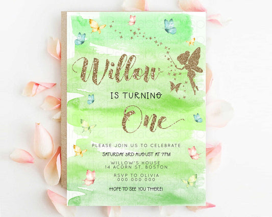 Editable Pastel Fairy Birthday Invitation Pastel Butterflies Fairy Birthday