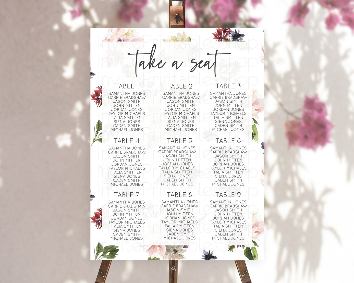 Secret Garden Seating Chart Wildflower Seating Chart Pastel Flowers Seating Chart Enchanted Garden Boho Floral Take A Seat Decor D10538