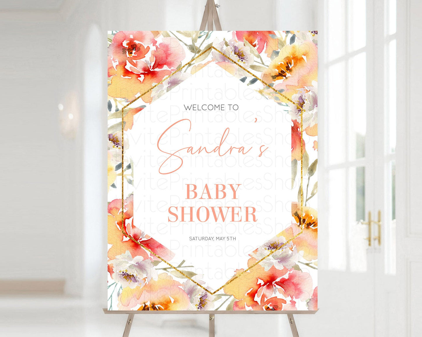 Secret Garden Baby Shower Welcome Sign Wildflower Welcome Board Pastel Flower Garden Welcome Poster Boho Wildflower Welcome Sign D10791