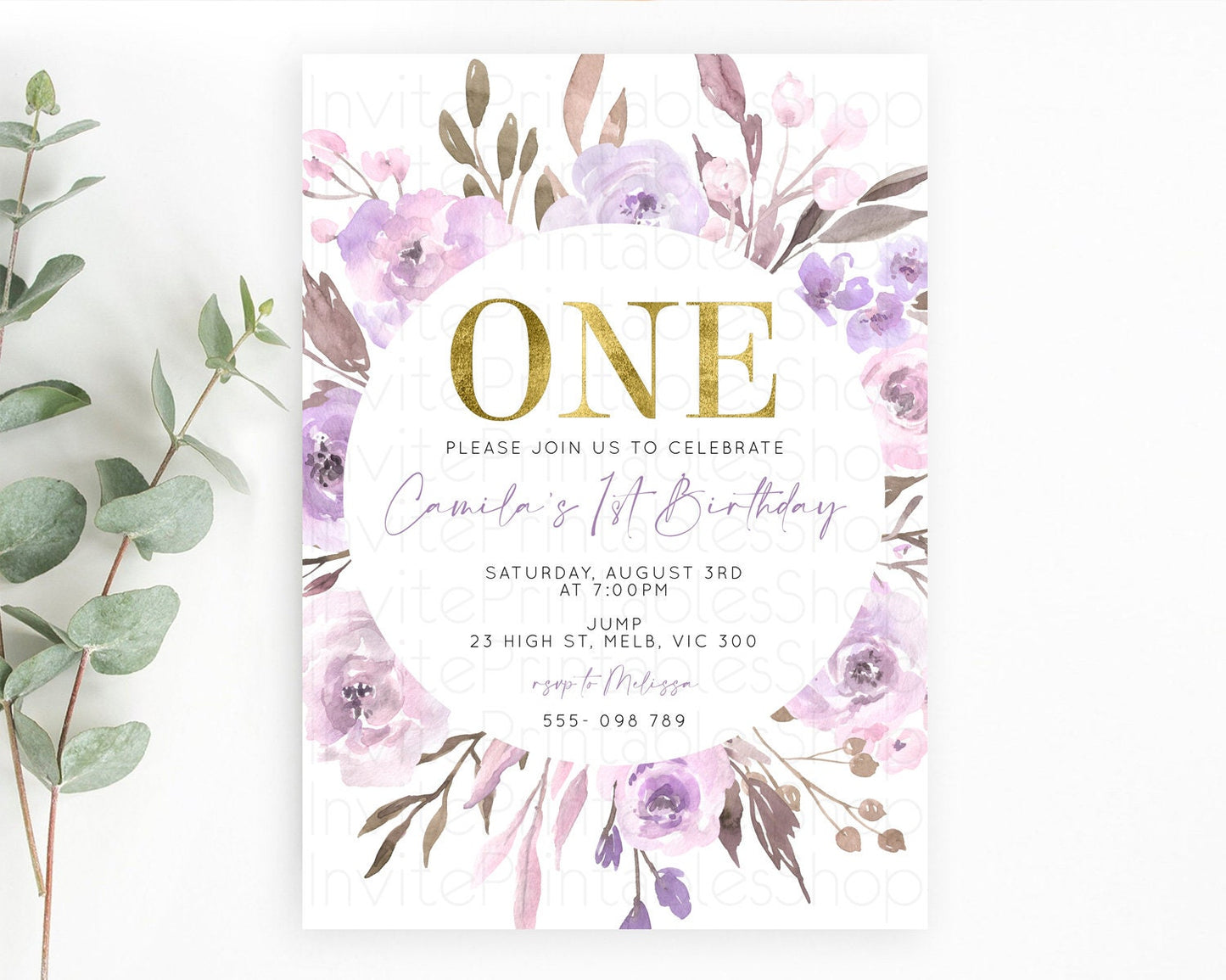 Secret Garden Invitation Wildflower Birthday Invitation Pastel Flowers Invite Enchanted Garden Boho Floral 3rd 2nd First Birthday D10201