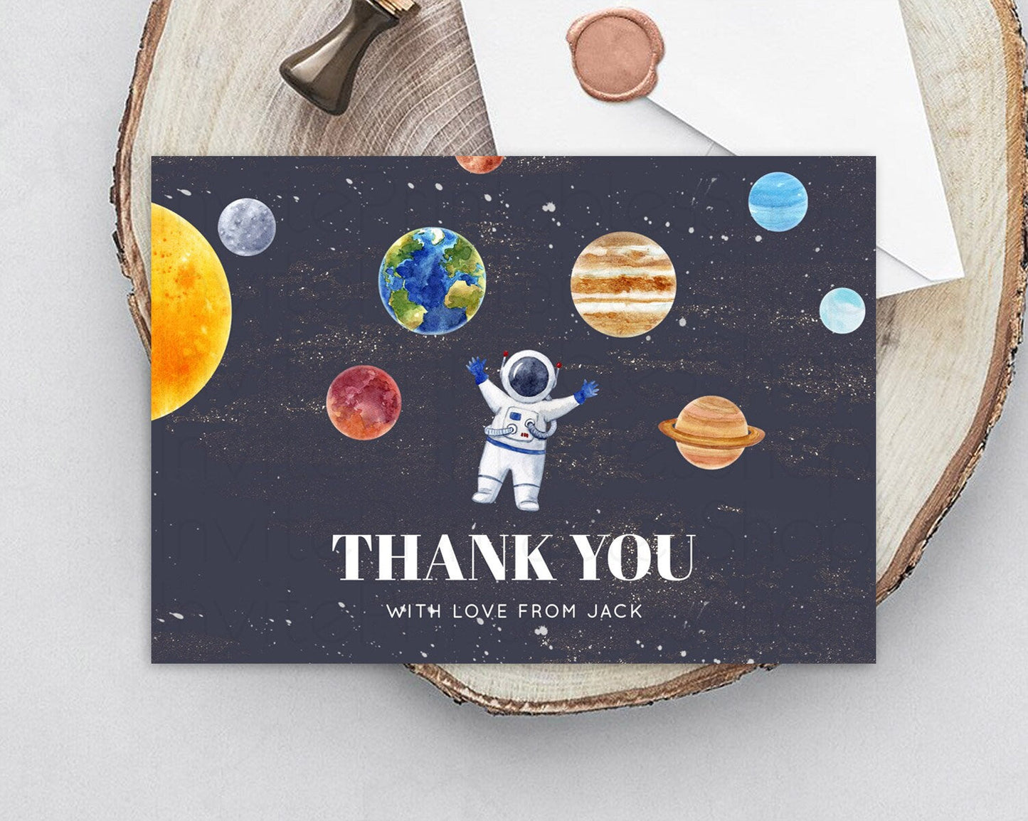 Space Thank You Space Thank You Card First Trip Around the Sun Thank You Card Planets Solar System First Birthday Thank You Cards D10144
