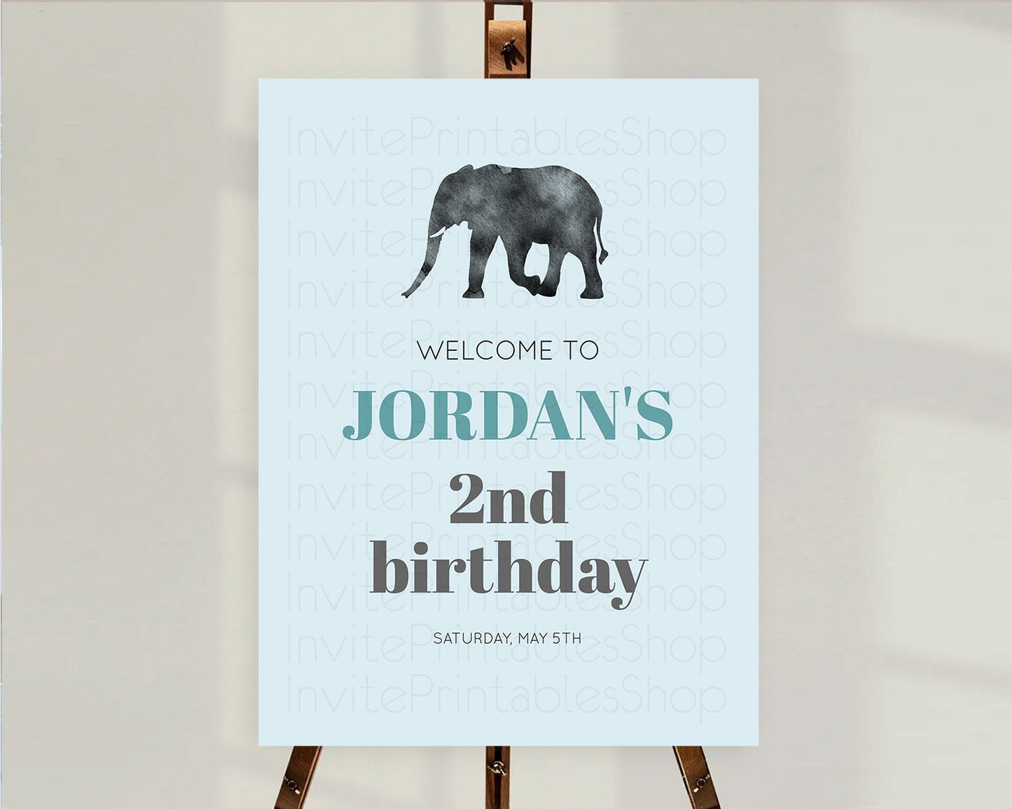 Elephant Welcome Sign Elephant Welcome Board Elephant Party Welcome Poster Safari Party Decor Elephant First Birthday Welcome Sign D10802