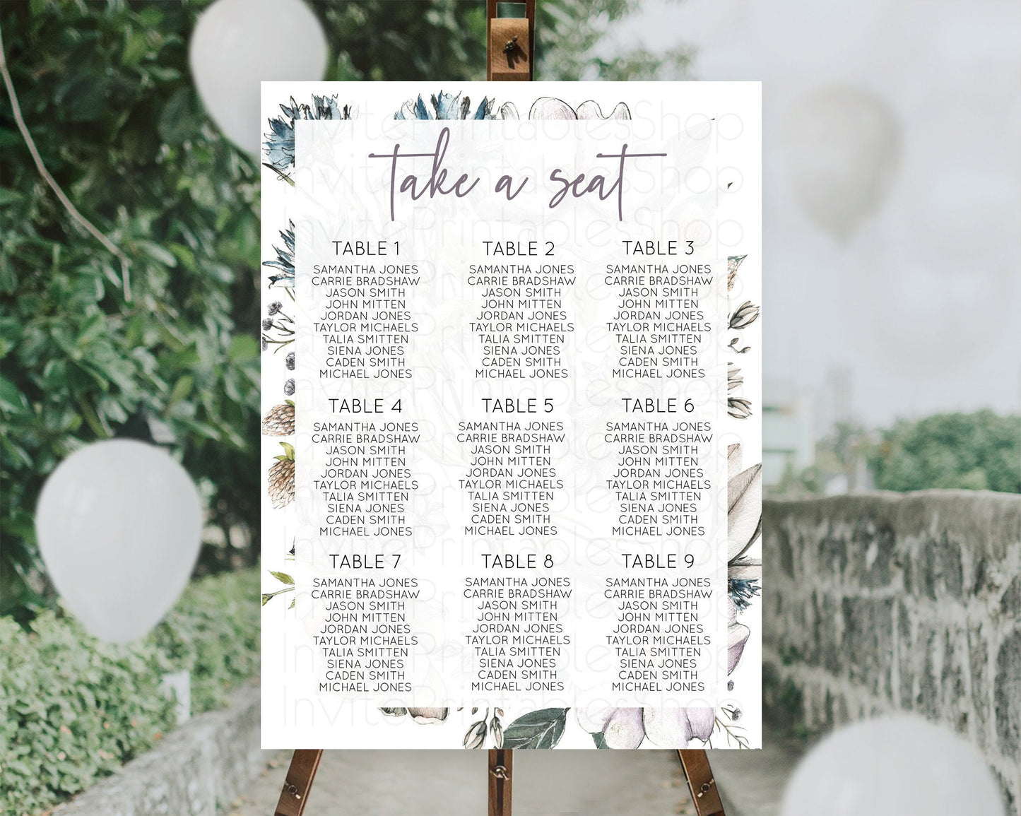 Secret Garden Seating Chart Wildflower Seating Chart Pastel Flowers Seating Chart Enchanted Garden Boho Floral Take A Seat Décor D10501