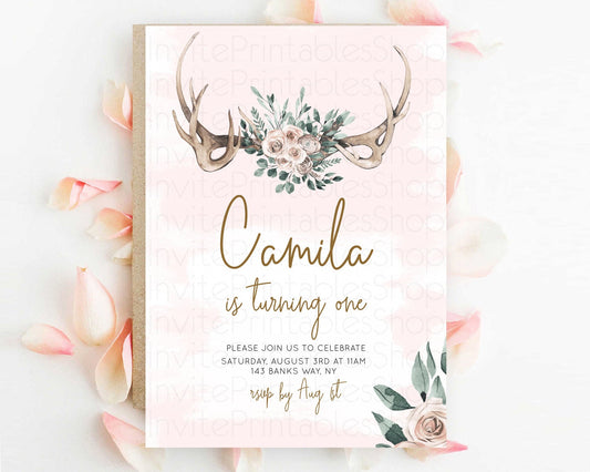 Secret Garden Invitation Wildflower Birthday Invitation Pastel Flowers Invite Enchanted Garden Boho Floral 3rd 2nd First Birthday D11000