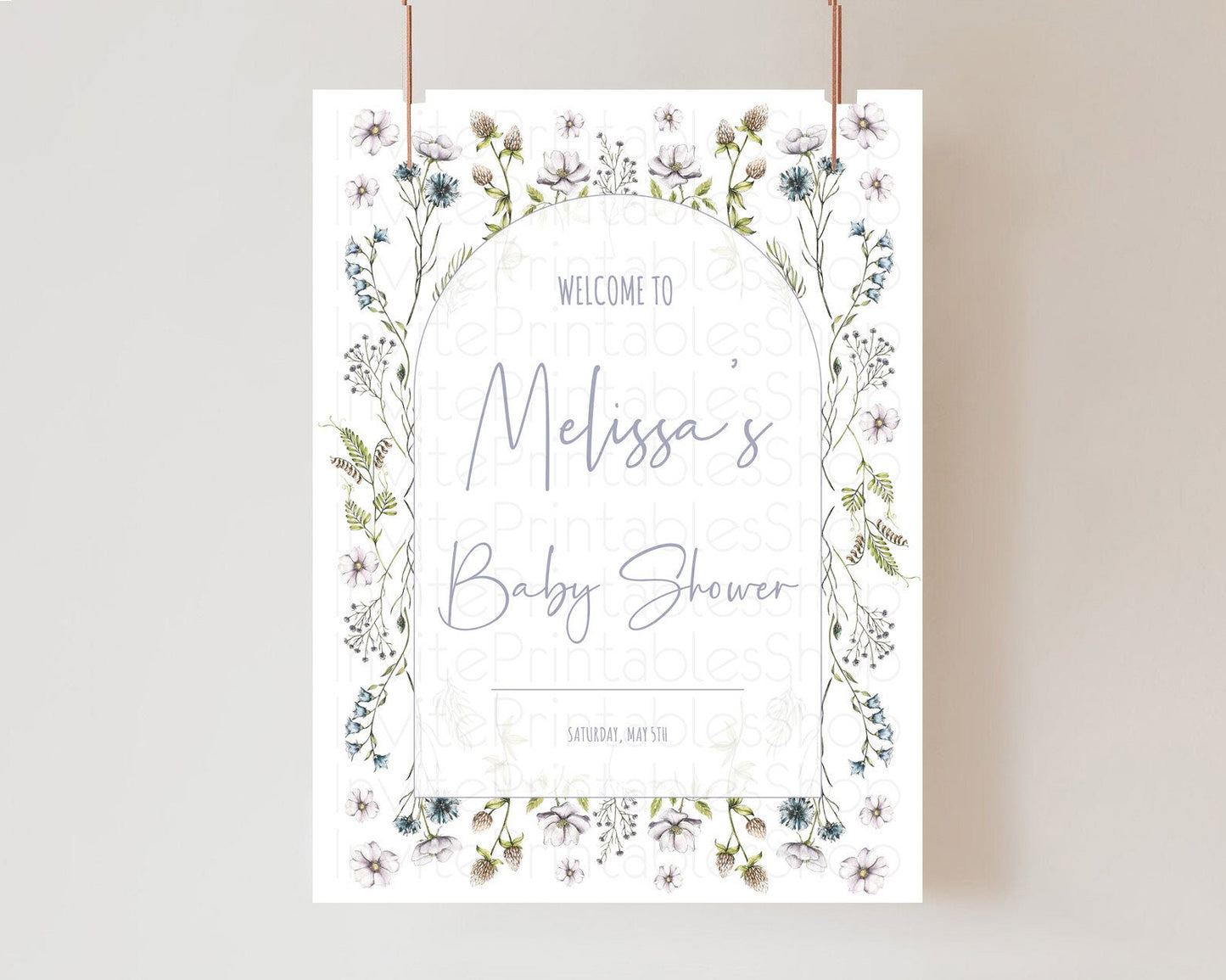 Secret Garden Baby Shower Welcome Sign Wildflower Welcome Board Pastel Flower Garden Welcome Poster Boho Wildflower Welcome Sign D10603