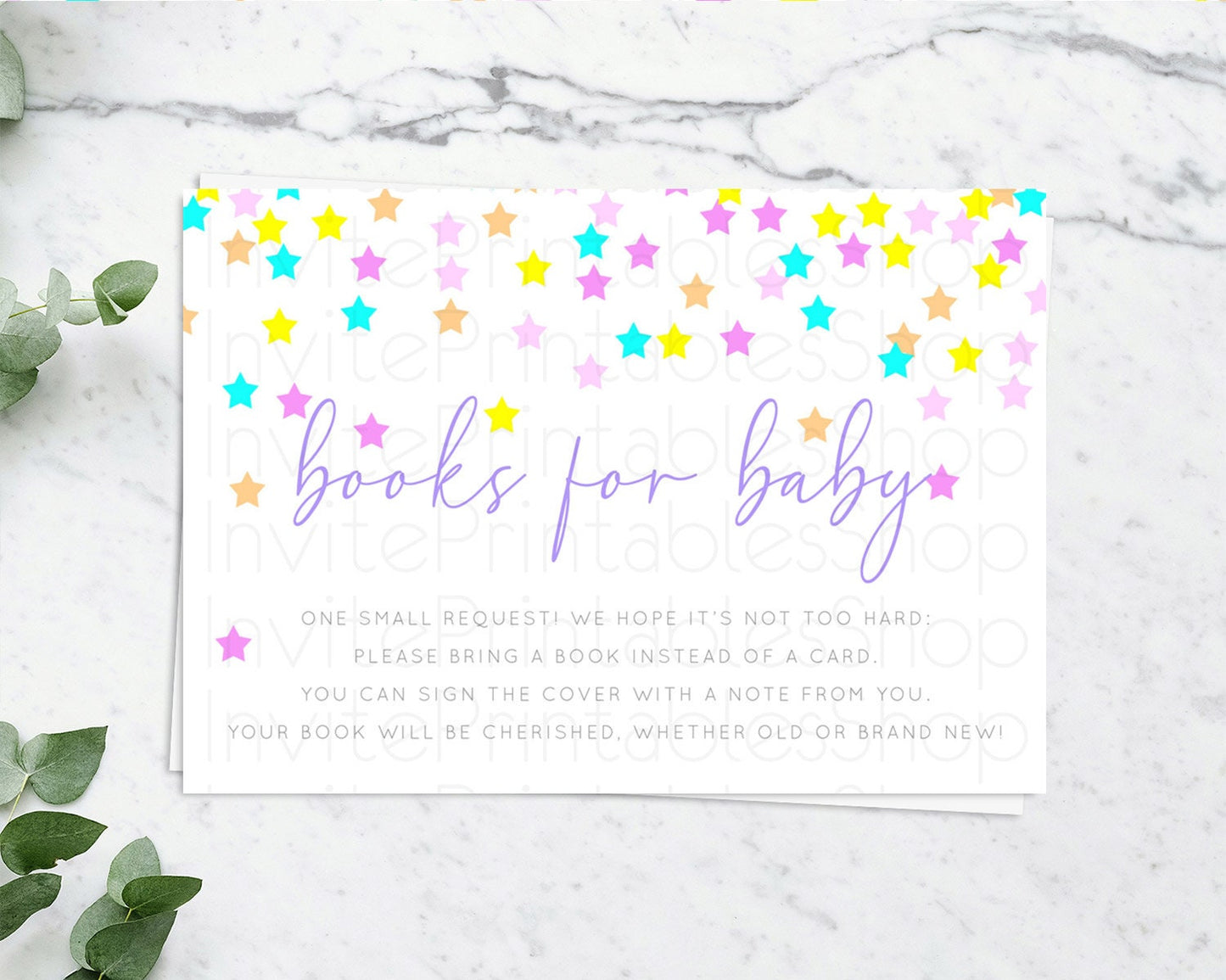 Pastel Star Books For Baby Card Shooting Star Book Insert Twinkle Little Star Book Card Rainbow Confetti Guests Book Poem Request D10397
