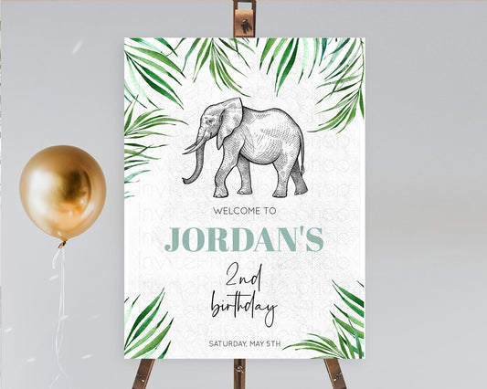 Editable Elephant Welcome Sign Elephant Welcome Board Elephant Party Welcome