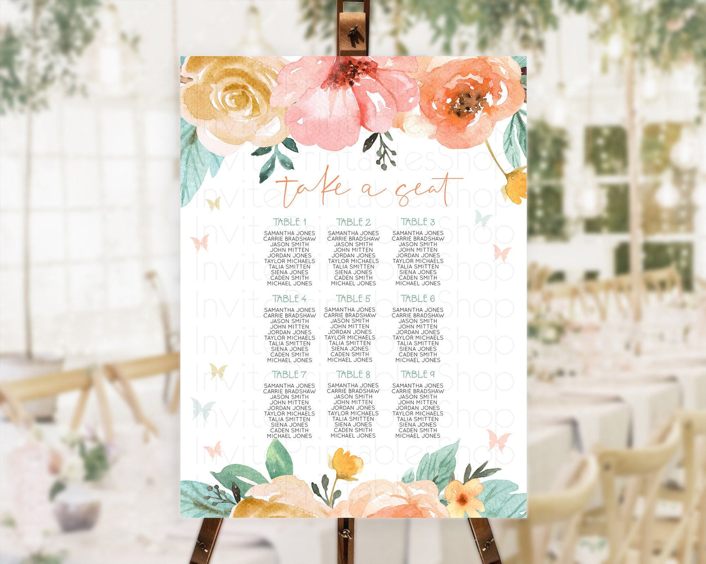Secret Garden Seating Chart Wildflower Seating Chart Pastel Flowers Seating Chart Enchanted Garden Boho Floral Take A Seat Decor D10347