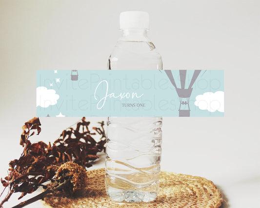 Editable Hot Air Balloon Water Label Template Adventure Awaits Mr. ONEderful