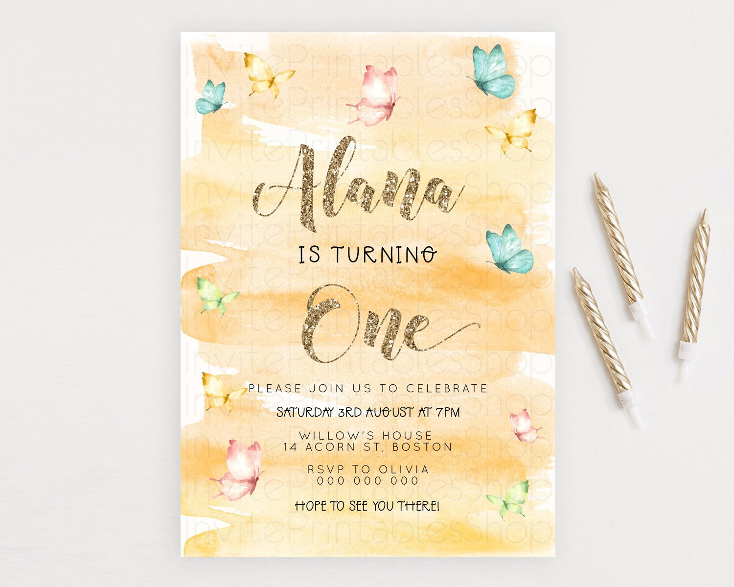 Editable Pastel Butterfly Birthday Invitation Butterfly Birthday Invitation