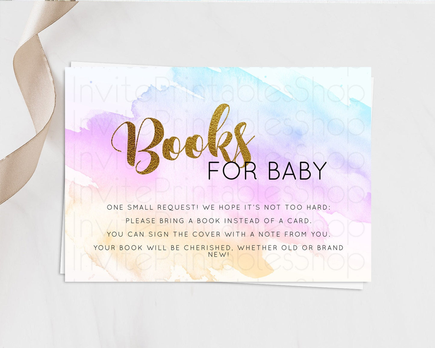 Pastel Books For Baby Card Pastel Rainbow Book Insert Colorful Ombre Watercolor Book Card Confetti Glitter Baby Book Poem Request D11027