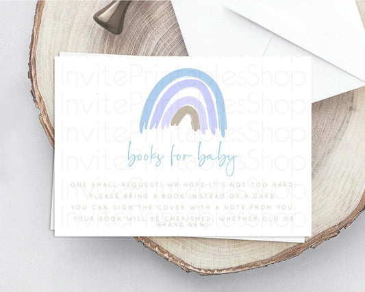 Editable Pastel Rainbow Books For Baby Card Boho Rainbow Book Insert Boho Ra