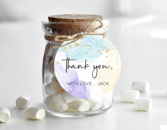 Editable Pastel Thank You Tags Rainbow Thank You Gift Tags Colorful Pastel F