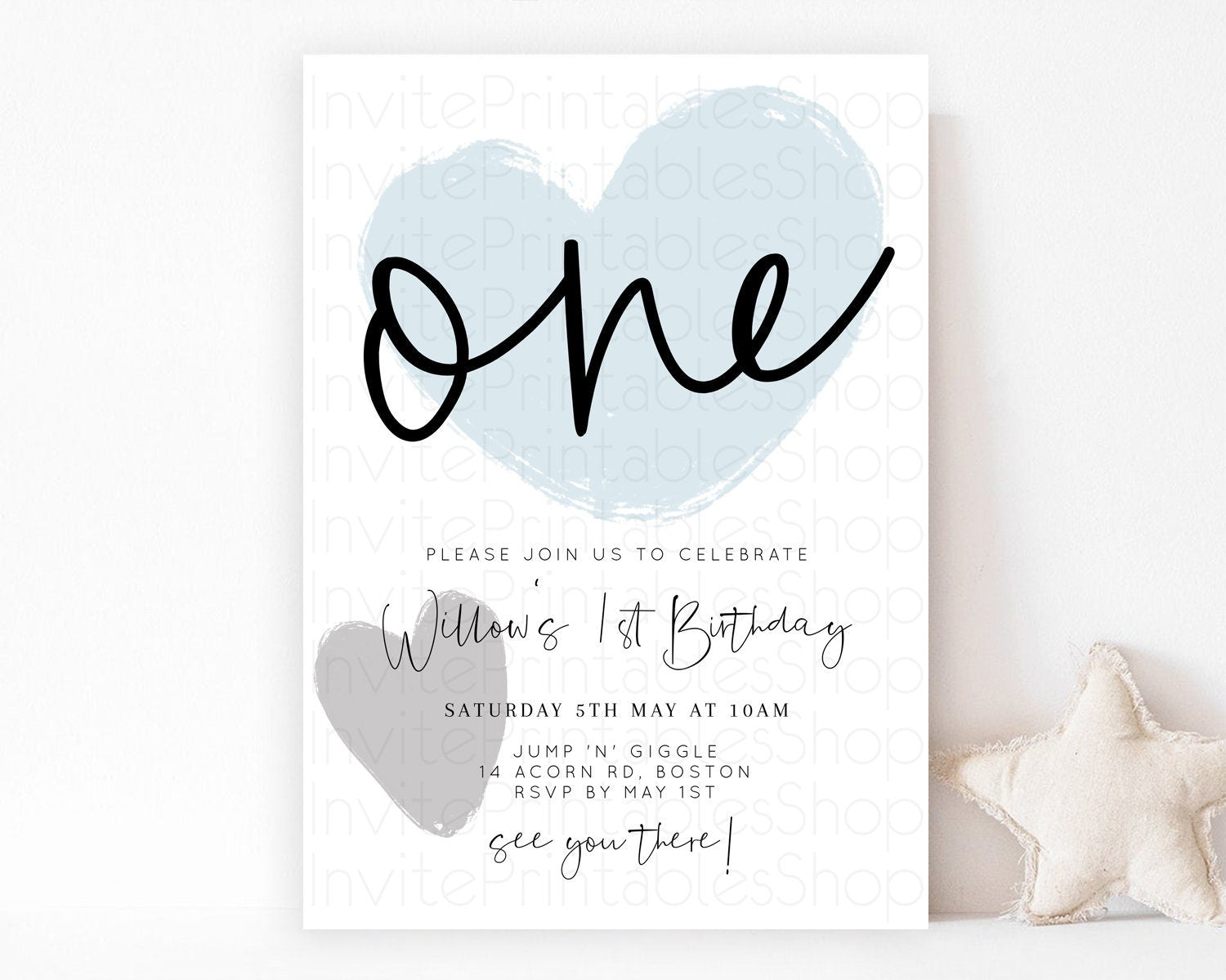 Editable Minimalist Birthday Invitation White Black Invitation Minimalist Pa