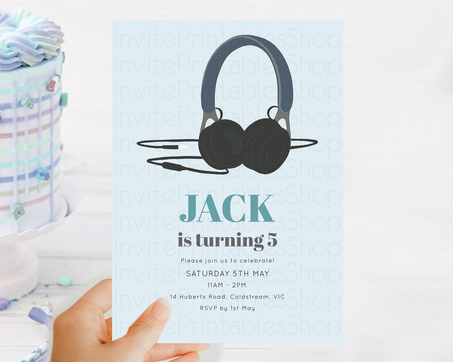 DJ Birthday Invitation DJ Headphones Birthday Invitation Zoom Party Invitation Techno House Dance Music Club Disco Electro Party D10866