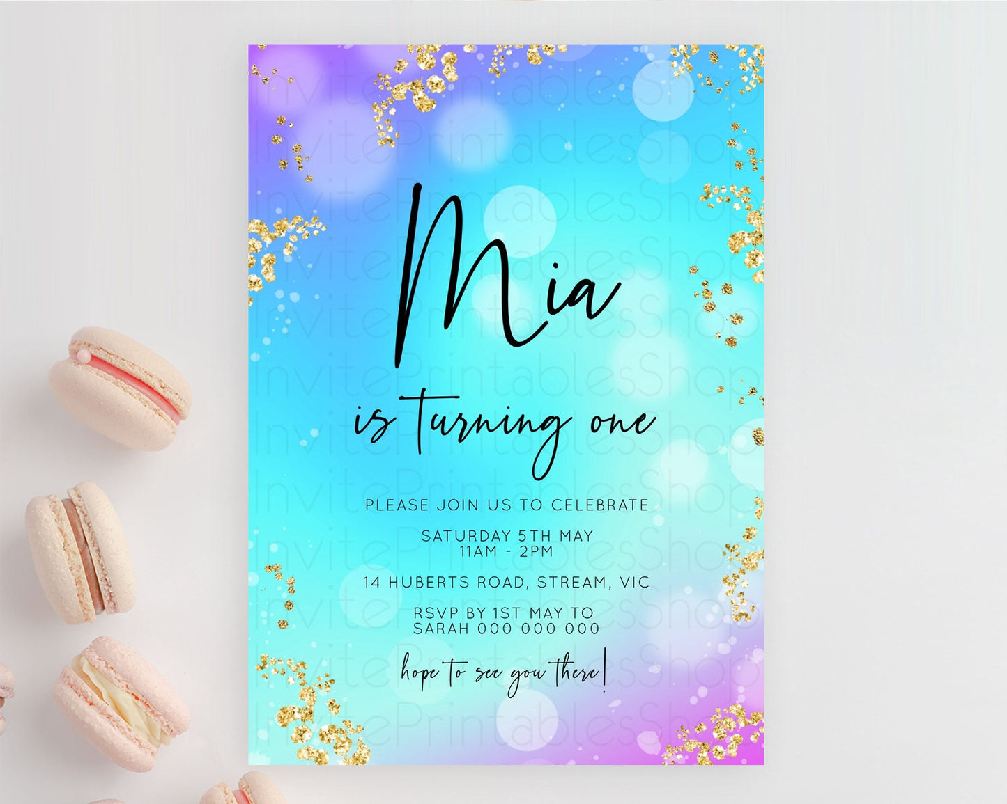 Mermaid Birthday Invitation Mermaid Invitation Rainbow Fish Under The Sea Colorful Pastel Mermaid Pool Party 2nd 1st First Birthday D10573