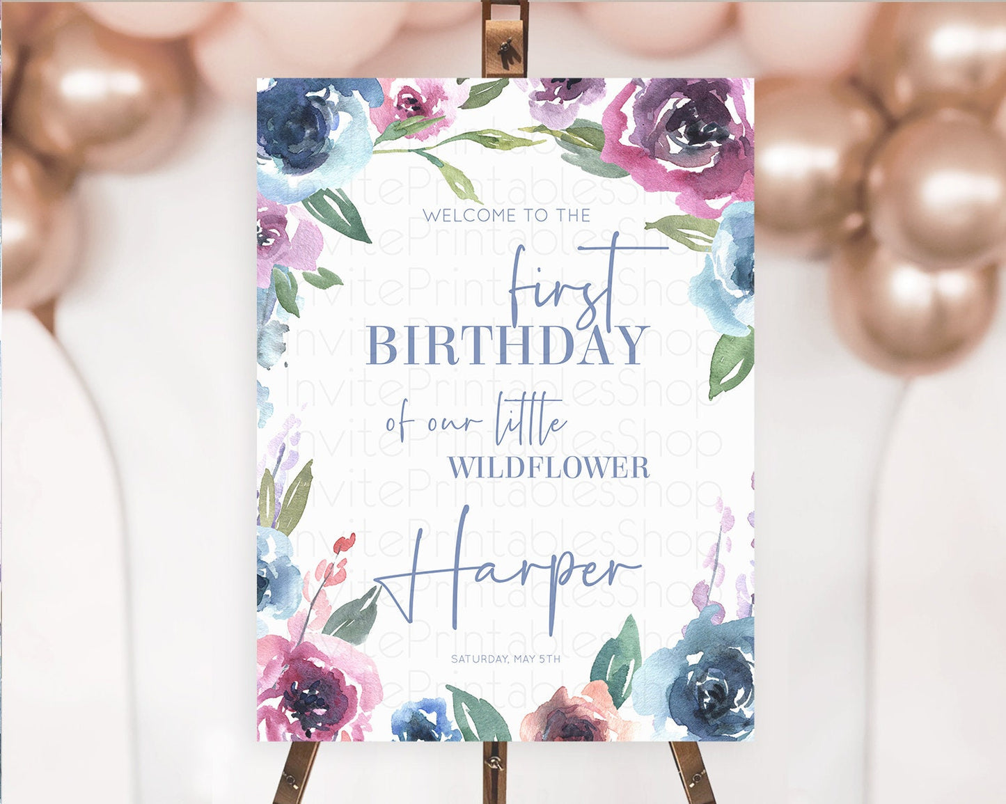 Secret Garden Welcome Sign Wildflower Welcome Board Pastel Flower Garden Welcome Poster Boho Wildflower First Birthday Welcome Sign D10780