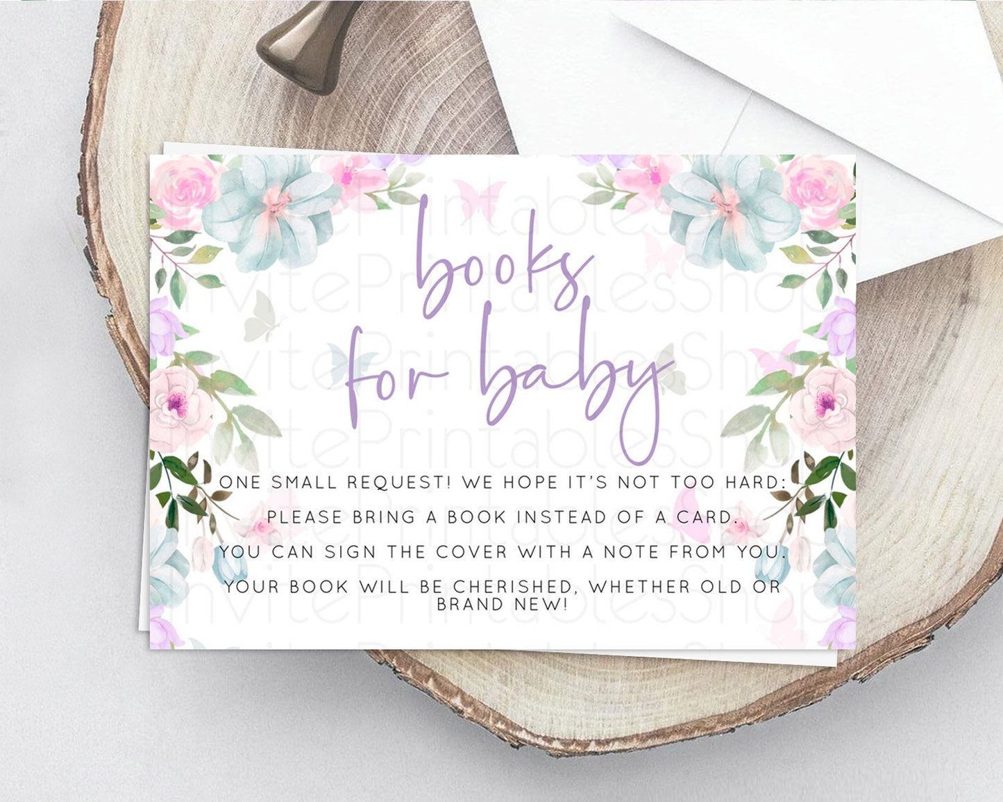 Secret Garden Books For Baby Card Boho Wildflower Book Insert Pastel Flower Garden Baby Shower Card Flower Guests Book Poem Request D10494