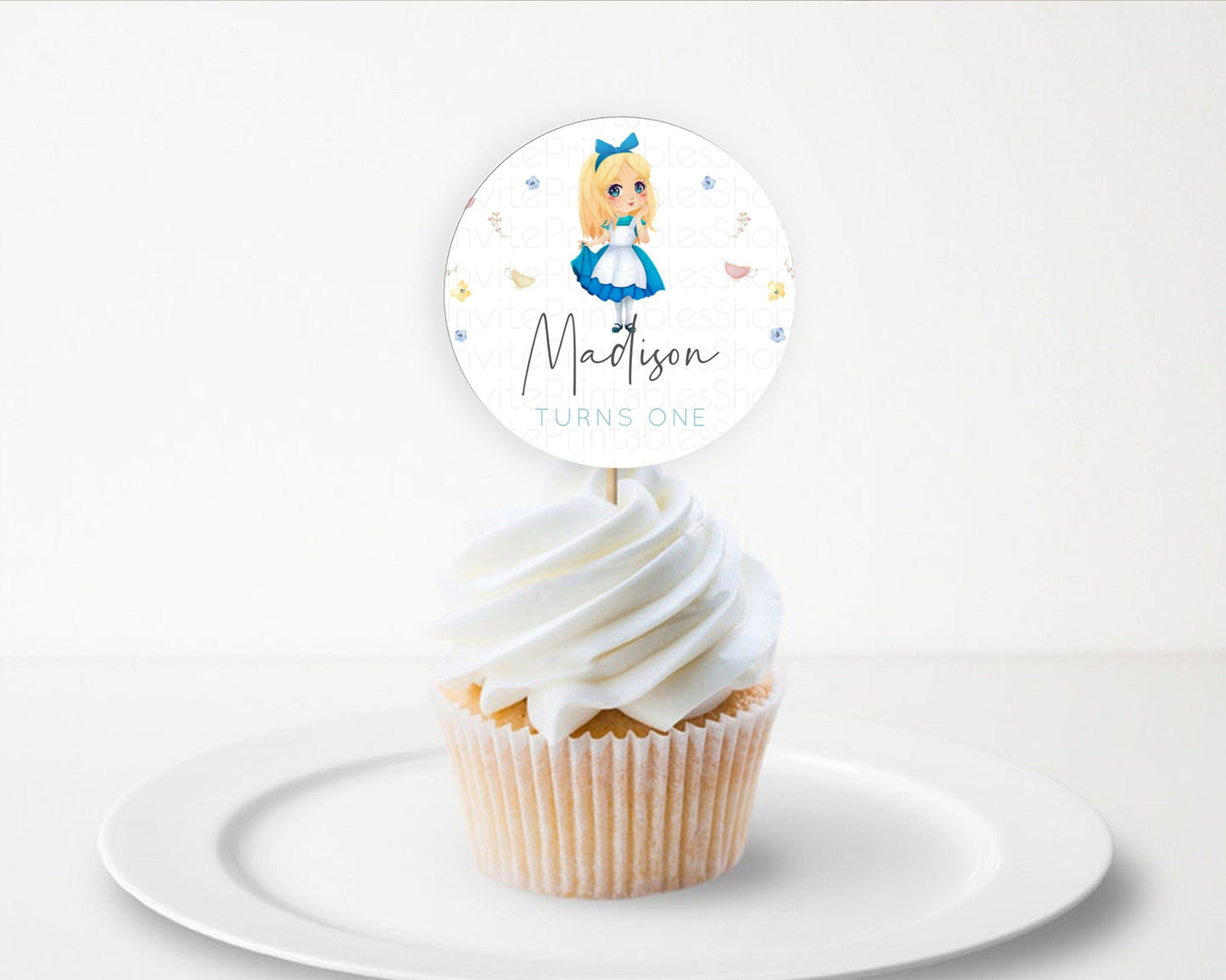 Princess Cupcake Toppers Castle Cupcake Toppers Royal Princess Décor Fairy Tale Enchanted Castle Pastel Floral Garden Table Number  D10886