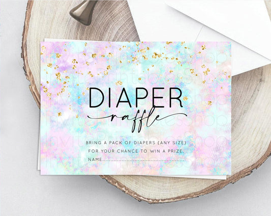 Editable Pastel Diaper Raffle Card Pastel Rainbow Diaper Raffle Insert Color