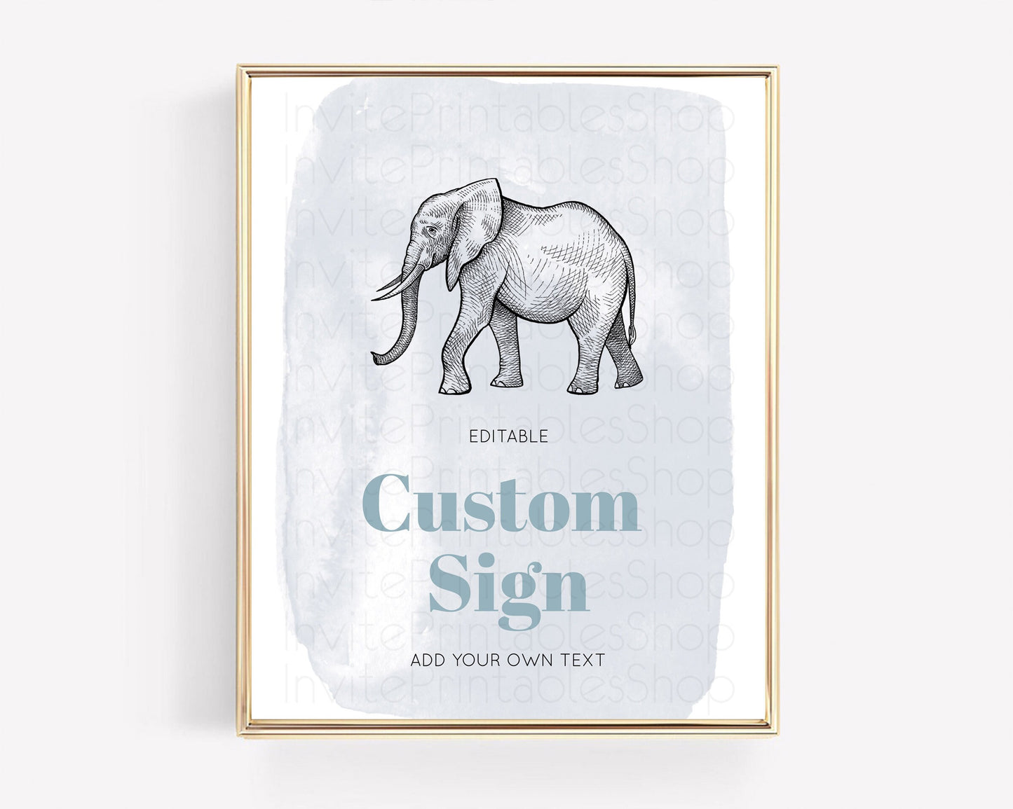 Elephant Sign Elephant Safari Adventure Party Table Sign Decor Dried Palm Fern Zoo 1st Birthday Baptism Baby Shower Bridal Shower D10811