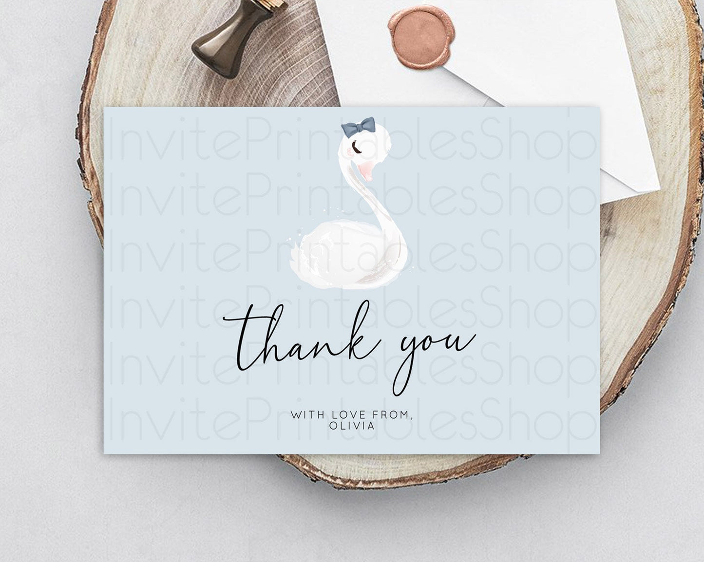 Swan Thank You Swan Princess Ballet Thank You Card Swan Lake Birthday Thank You Cards Secret Garden Pastel Floral Teacher Thank You D10760