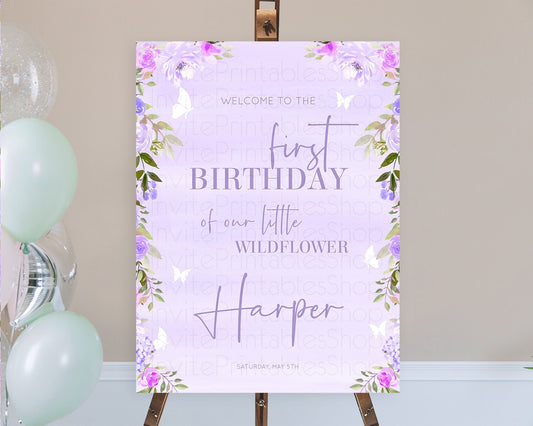 Editable Secret Garden Welcome Sign Wildflower Welcome Board Pastel Flower G