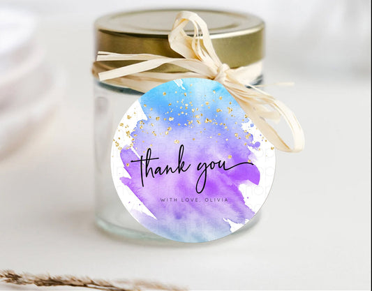 Pastel Thank You Tags Rainbow Thank You Gift Tags Colorful Pastel Favor Tags Confetti Watercolor Pastel First Birthday Thank You D10491