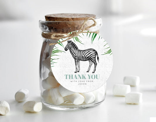 Editable Zebra Thank You Tags Zebra Thank You Gift Tags Zebra Favor Tags Zeb
