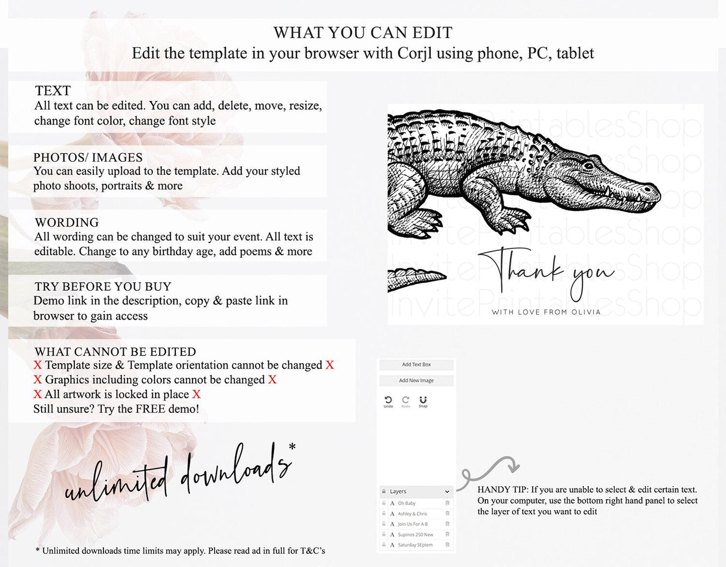 Croc Thank You Gator Thank You Card Croc Gator Party Crocodile Birthday Thank You Card Alligator Cards Teacher Thank You Cards D10286