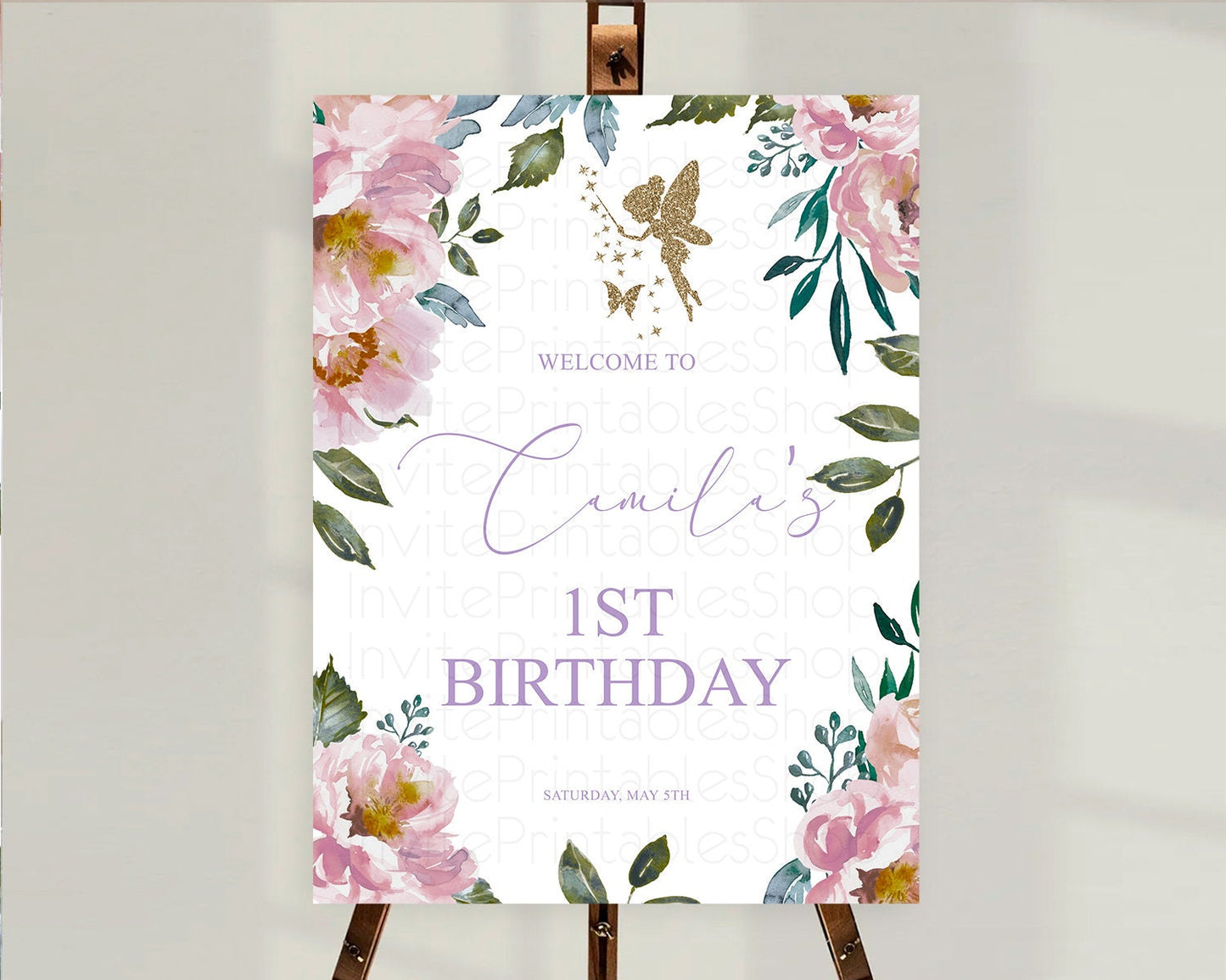 Fairy Welcome Sign Fairy Welcome Board Enchanted Garden Pastel Floral Butterfly Décor Secret Garden First Birthday Welcome Sign D10727