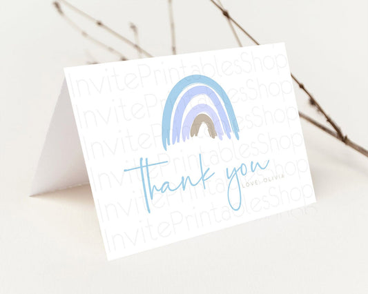 Editable Pastel Rainbow Thank You Boho Rainbow Thank You Card Rainbow Birthd