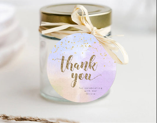 Editable Pastel Thank You Tags Rainbow Thank You Gift Tags Colorful Pastel F