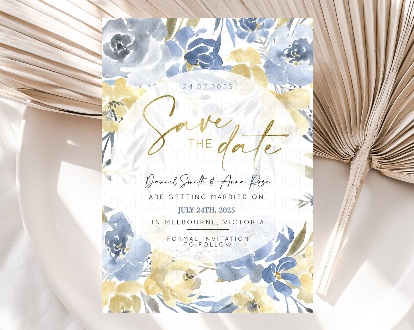 Wildflower Save The Date Template Secret Garden Save The Date Pastel Floral Garden Party Boho Flowers Birthday Baby Shower Wedding D10189