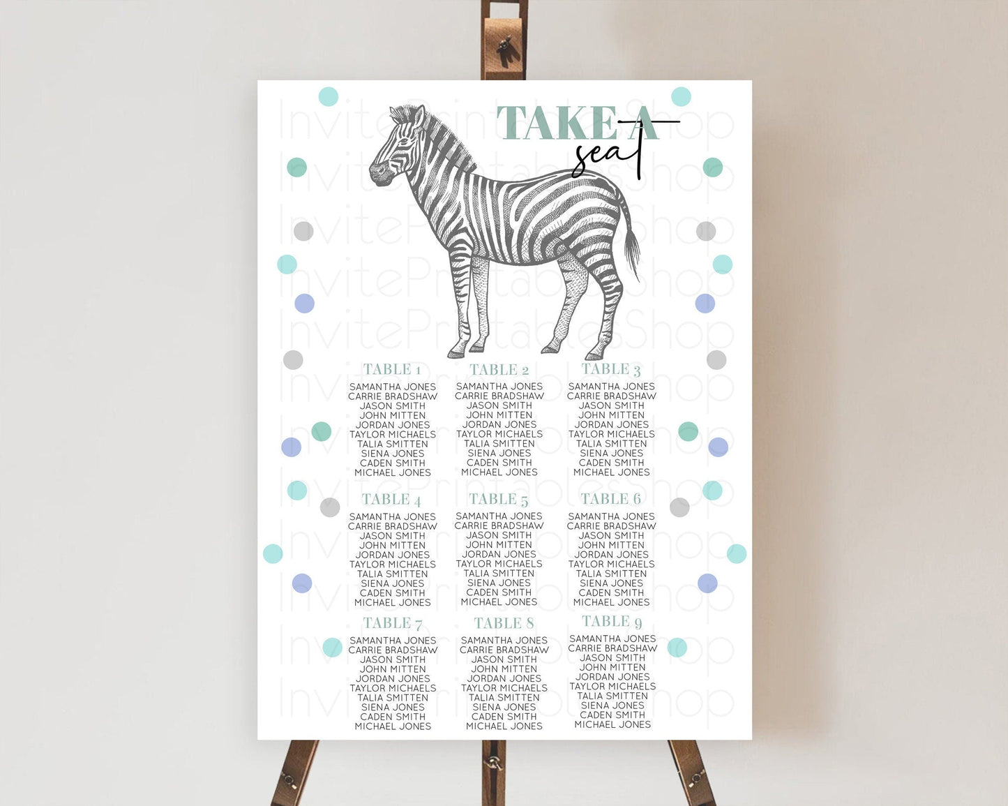 Zebra Seating Chart Zebra Seating Sign Zebra Take A Seating Chart Zebra Safari Adventure Decor Zoo Party Zebra Palm Leaf Decor D10856
